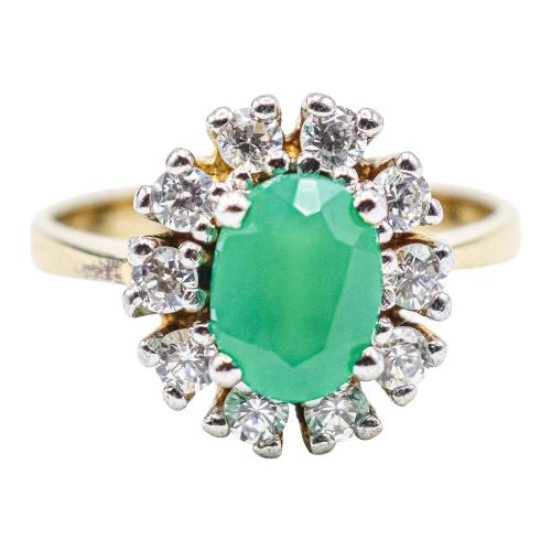 ANILLO ROSETÓN CON CRISOPRASA