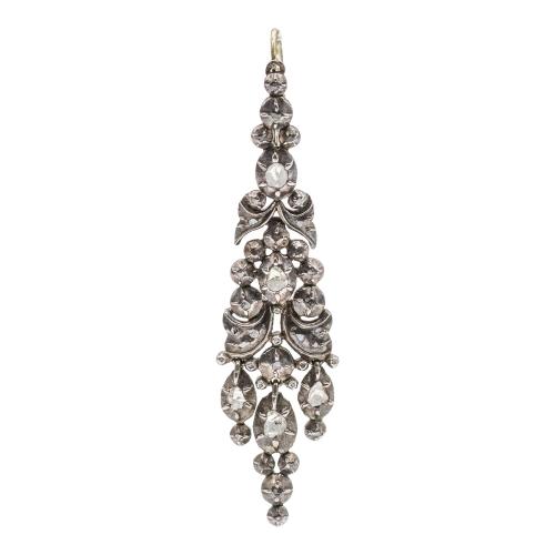 PENDIENTES CATALANES CON DIAMANTES DEL S.XIX