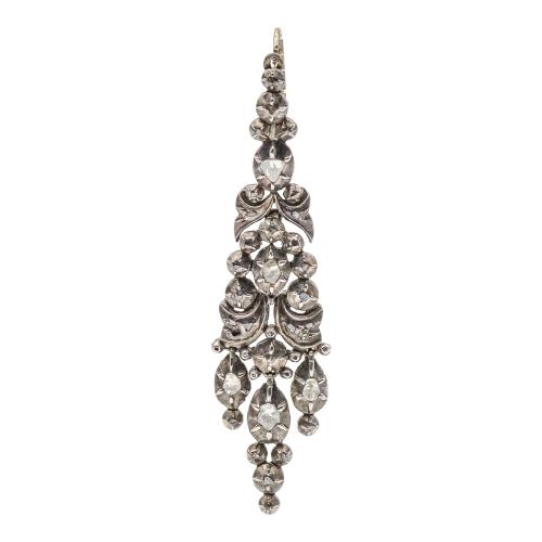 PENDIENTES CATALANES CON DIAMANTES DEL S.XIX