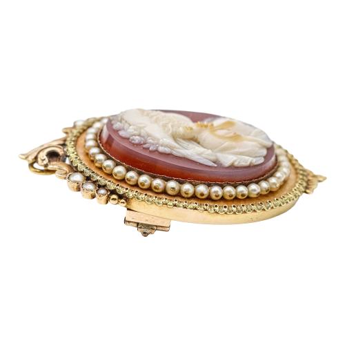 BROCHE GUARDAPELO CAMAFEO DEL S.XIX 