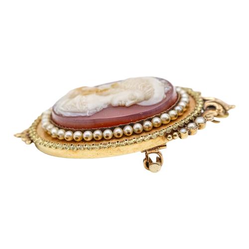BROCHE GUARDAPELO CAMAFEO DEL S.XIX 