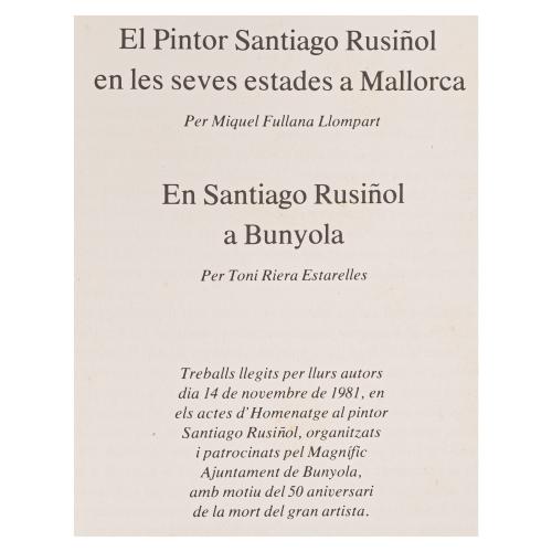 TRES LIBROS SOBRE SANTIAGO RUSIÑOL