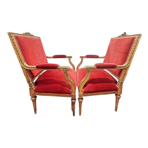 PAREJA DE SILLONES ESTILO LUÍS XVI