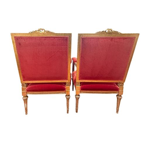 PAREJA DE SILLONES ESTILO LUÍS XVI