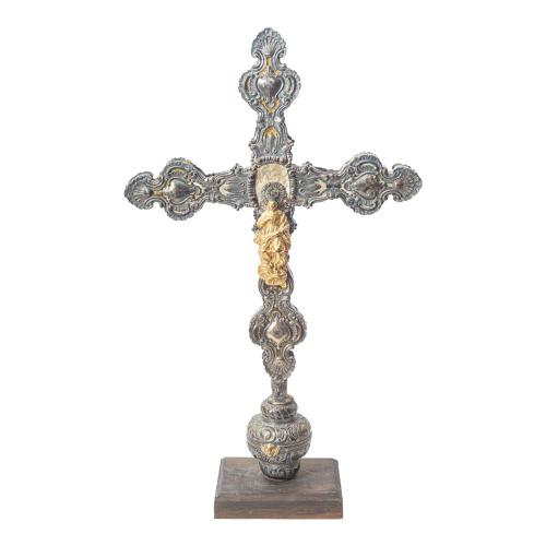 CRUZ PROCESIONAL DE PLATA CIRCA 1800