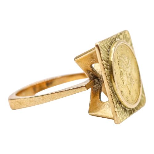 ANILLO CON MONEDA, DE LOS AÑOS 60