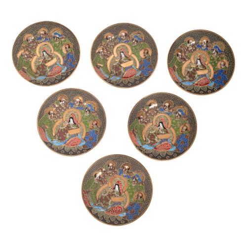 JUEGO DE TÉ JAPONÉS SATSUMA PRIMERA MITAD DEL SIGLO XX