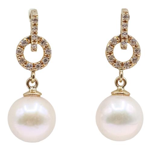 PENDIENTES LARGOS CON PERLAS Y CIRCONITAS
