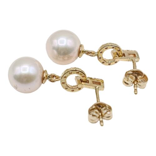 PENDIENTES LARGOS CON PERLAS Y CIRCONITAS