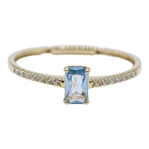 ANILLO CON CUARZO AZUL Y CIRCONITAS