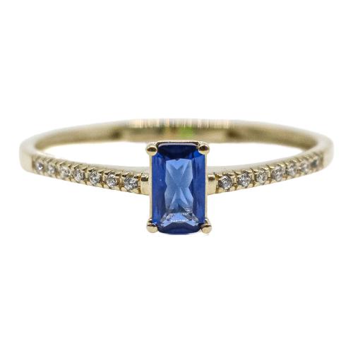 ANILLO CON CUARZO AZUL Y CIRCONITAS
