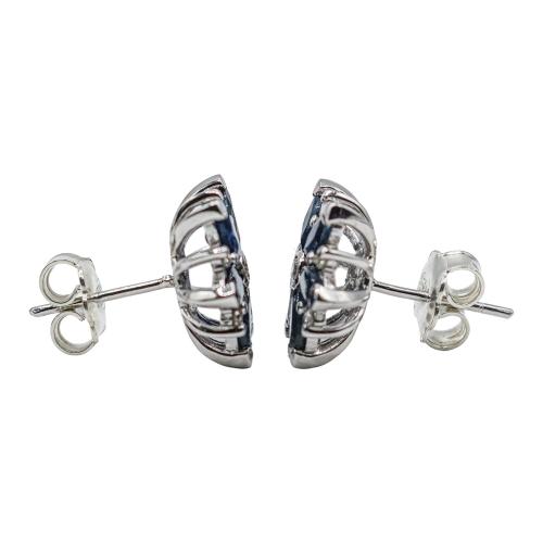 PENDIENTES ROSETONES CON ZAFIROS Y DIAMANTES