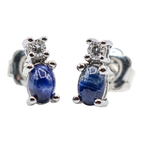 PENDIENTES ROSETONES CON ZAFIROS Y DIAMANTES