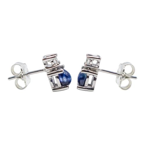 PENDIENTES ROSETONES CON ZAFIROS Y DIAMANTES