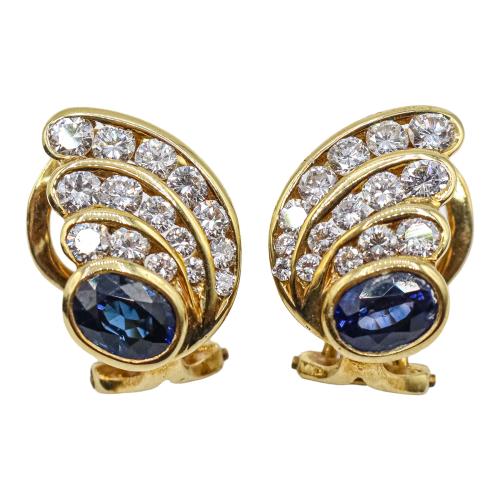 PENDIENTES CON ZAFIROS Y BRILLANTES