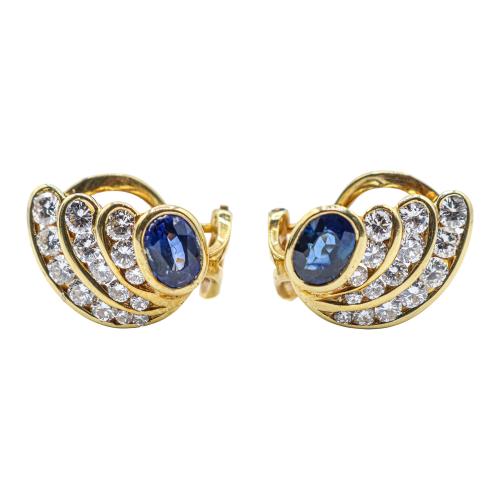 PENDIENTES CON ZAFIROS Y BRILLANTES