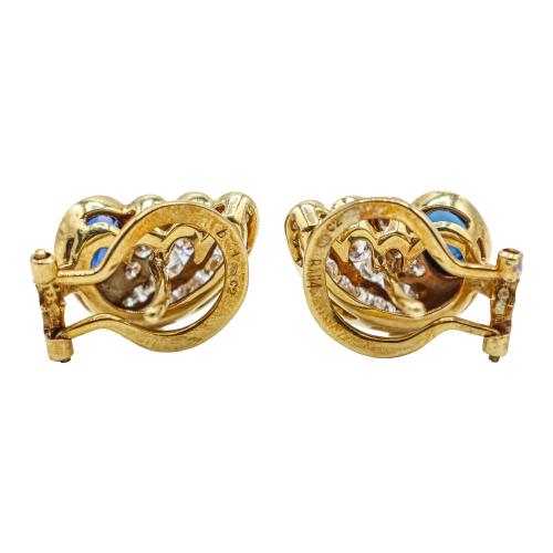 PENDIENTES CON ZAFIROS Y BRILLANTES