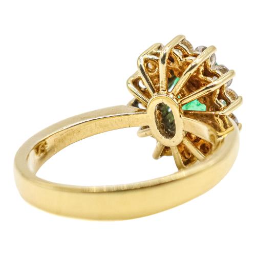 ANILLO ROSETÓN CON ESMERALDA Y BRILLANTES