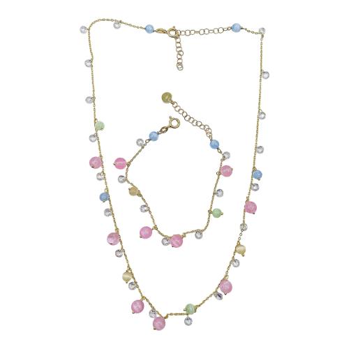 GARGANTILLA Y PULSERA MULTICOLOR