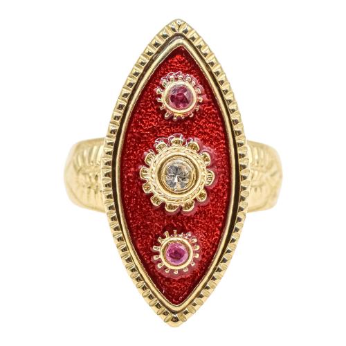 ANILLO CON ESMALTES Y CIRCONITA
