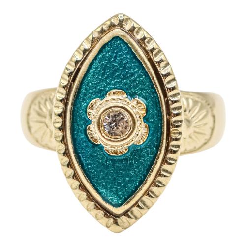 ANILLO CON ESMALTE Y CIRCONITA