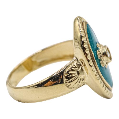ANILLO CON ESMALTE Y CIRCONITA