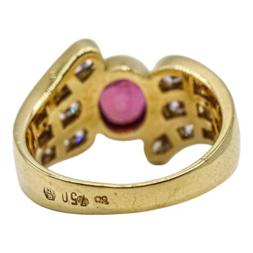 ANILLO CON RUBÍ Y BRILLANTES