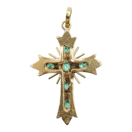 CRUZ COLGANTE CON ESMERALDAS
