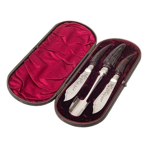 CONJUNTO DE CUBIERTOS DE INGLESES DE FINALES DEL SIGLO XIX