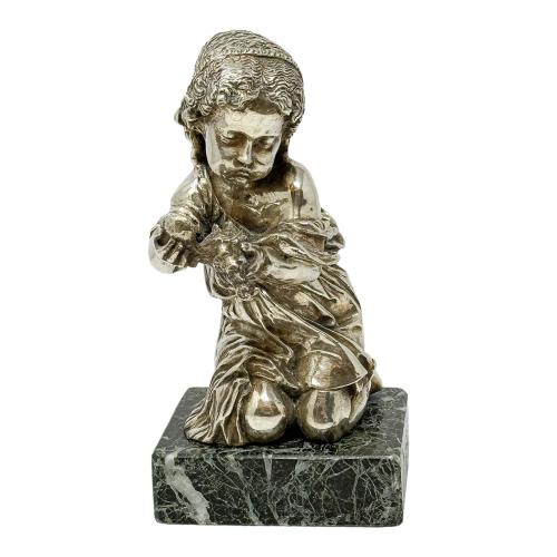 FIGURA CON PATINA DE PLATA DEL ÚLTIMO CUARTO S. XX