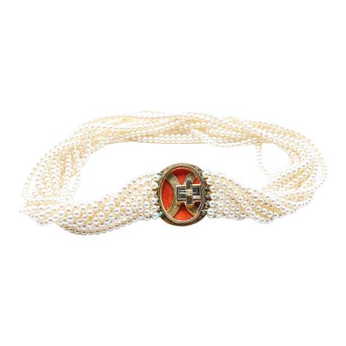 GARGANTILLA DE PERLAS CON CORAL DE OCTAVI SARDÀ