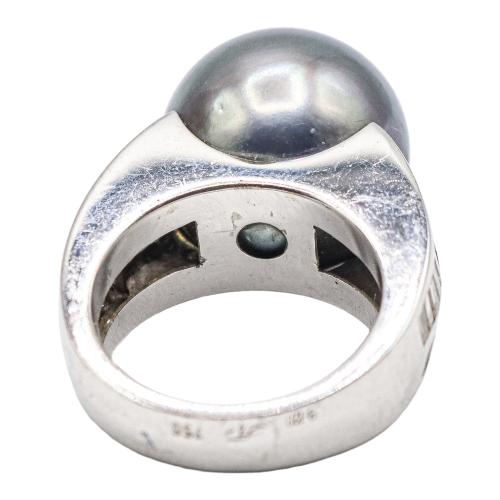 ANILLO CON PERLA TAHITÍ Y DIAMANTES