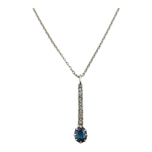 COLGANTE CON ZAFIRO Y DIAMANTES
