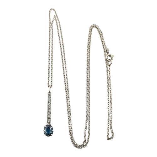 COLGANTE CON ZAFIRO Y DIAMANTES