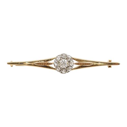 BROCHE ALFILER CON DIAMANTES, AÑOS 50