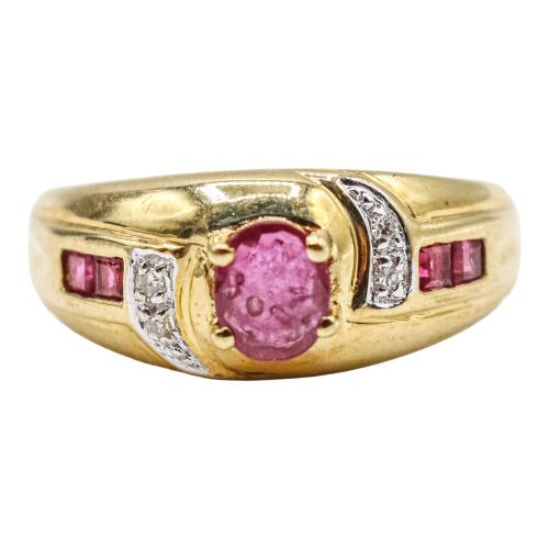 ANILLO CON RUBÍES AÑOS 80
