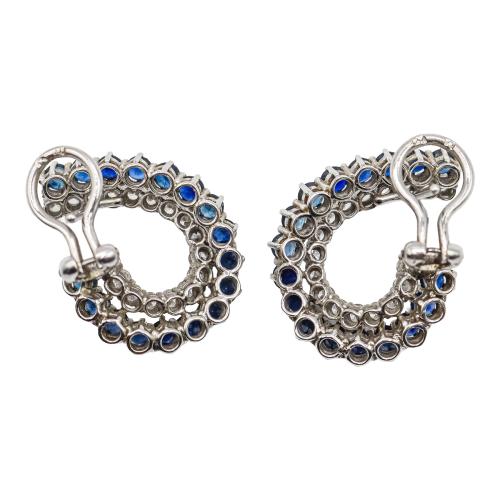 PENDIENTES CON BRILLANTES Y ZAFIROS, AÑOS 70