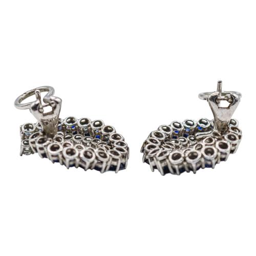 PENDIENTES CON BRILLANTES Y ZAFIROS, AÑOS 70