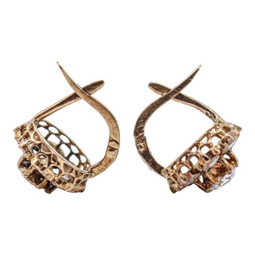 PENDIENTES ROSETONES CON DIAMANTES DEL S.XIX