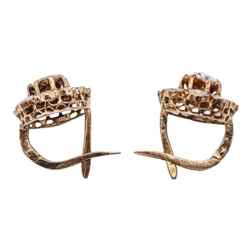 PENDIENTES ROSETONES CON DIAMANTES DEL S.XIX