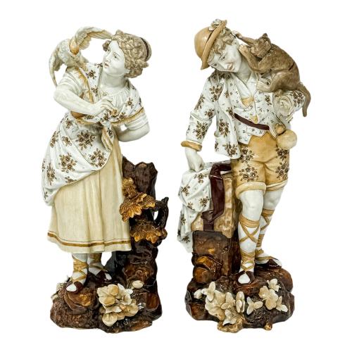 PAREJA DE FIGURAS DE PORCELANA DRESDEN  PRIMER CUARTO S. XX