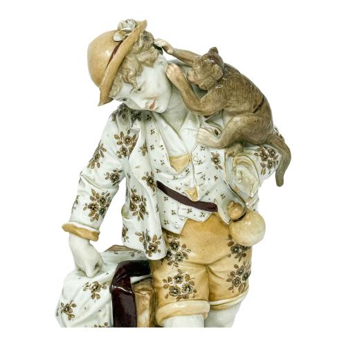 PAREJA DE FIGURAS DE PORCELANA DRESDEN  PRIMER CUARTO S. XX