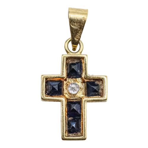 CRUZ COLGANTE CON ZAFIROS
