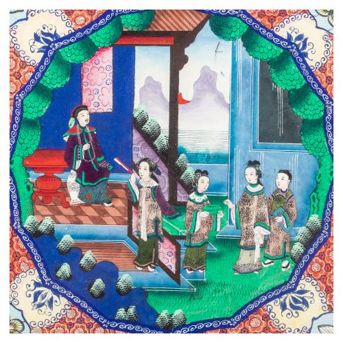 PAREJA DE PINTURAS CHINAS DEL SIGLO XIX