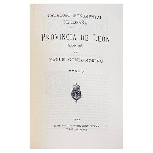 CATÁLOGO MONUMENTAL DE LA PROVINCIA DE LEON