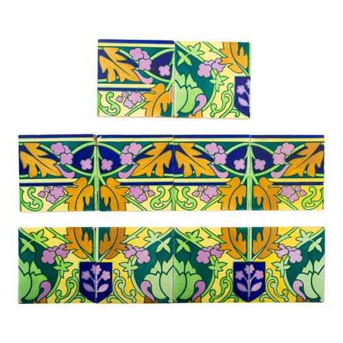 CONJUNTO DE DIEZ BALDOSAS MODERNISTAS DE PPS. S.XX