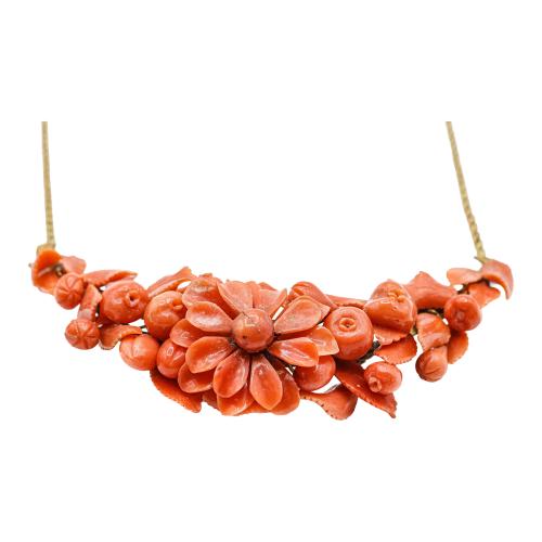 GARGANTILLA Y PENDIENTES CORAL S.XIX