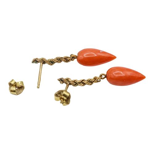 GARGANTILLA Y PENDIENTES CORAL S.XIX