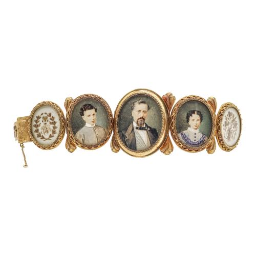 BRAZALETE CON MINIATURAS DEL SIGLO XIX