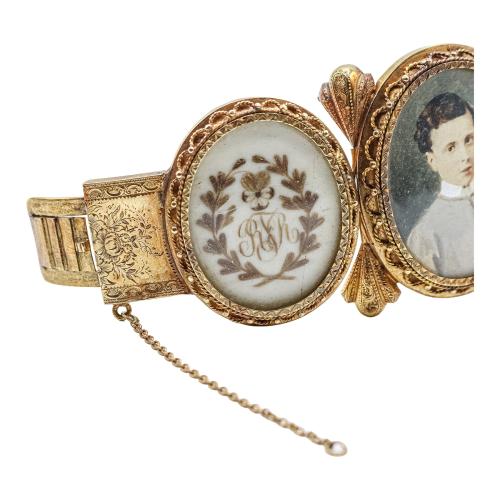 BRAZALETE CON MINIATURAS DEL SIGLO XIX